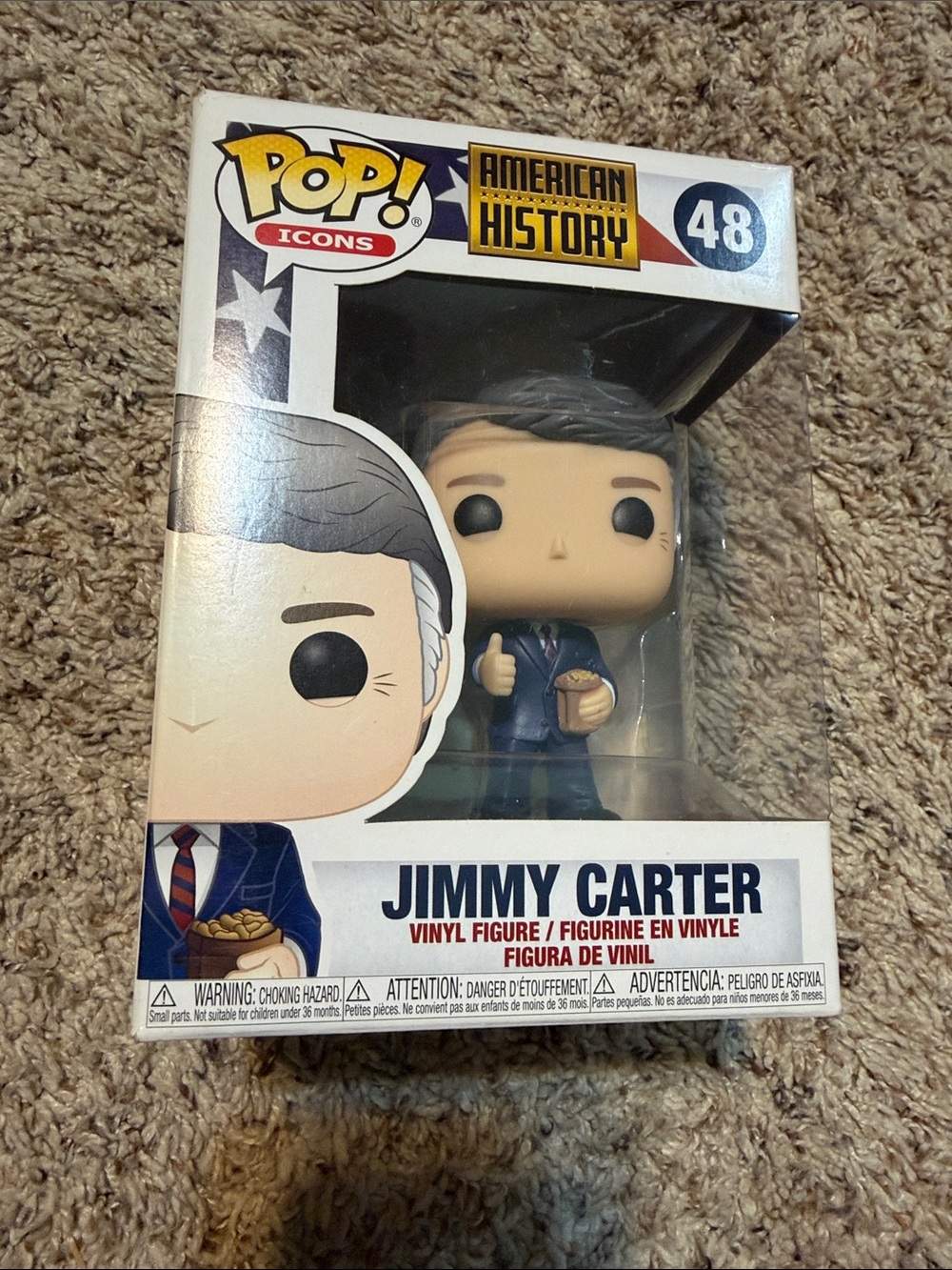 Funko Jimmy Carter Pop! Vinyl – Navy Blue Suit with Tan Peanuts